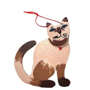 Vintage Stephanie Siegel 1983 Siamese cat ornament